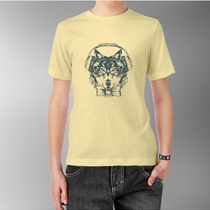 Image of product T-SHIRT ΛΥΚΟΣ ΜΕ ΑΚΟΥΣΤΙΚΑ